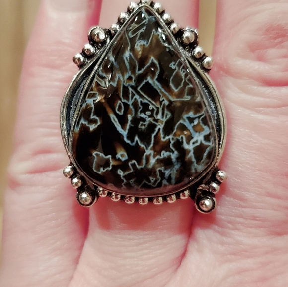 New Stick Agate 925 Silver Ring. - Picture 7 of 8